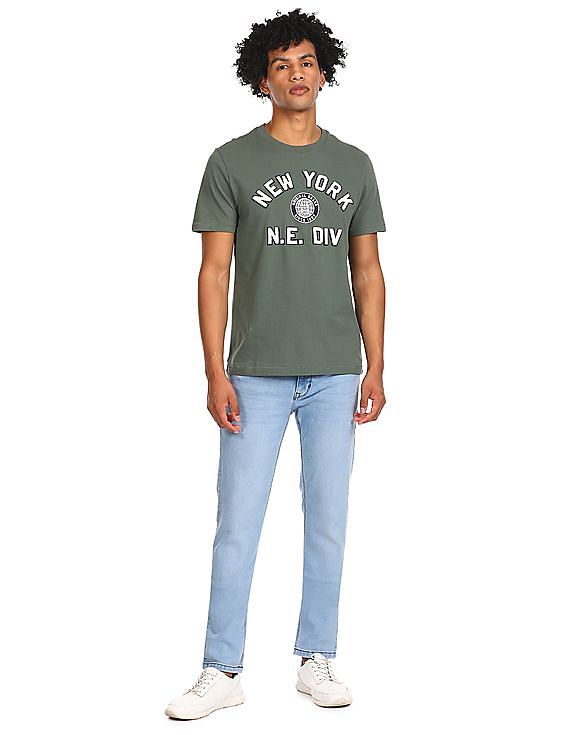 Buy Aeropostale Men Green Crew Neck Appliqued Logo T-Shirt - NNNOW.com