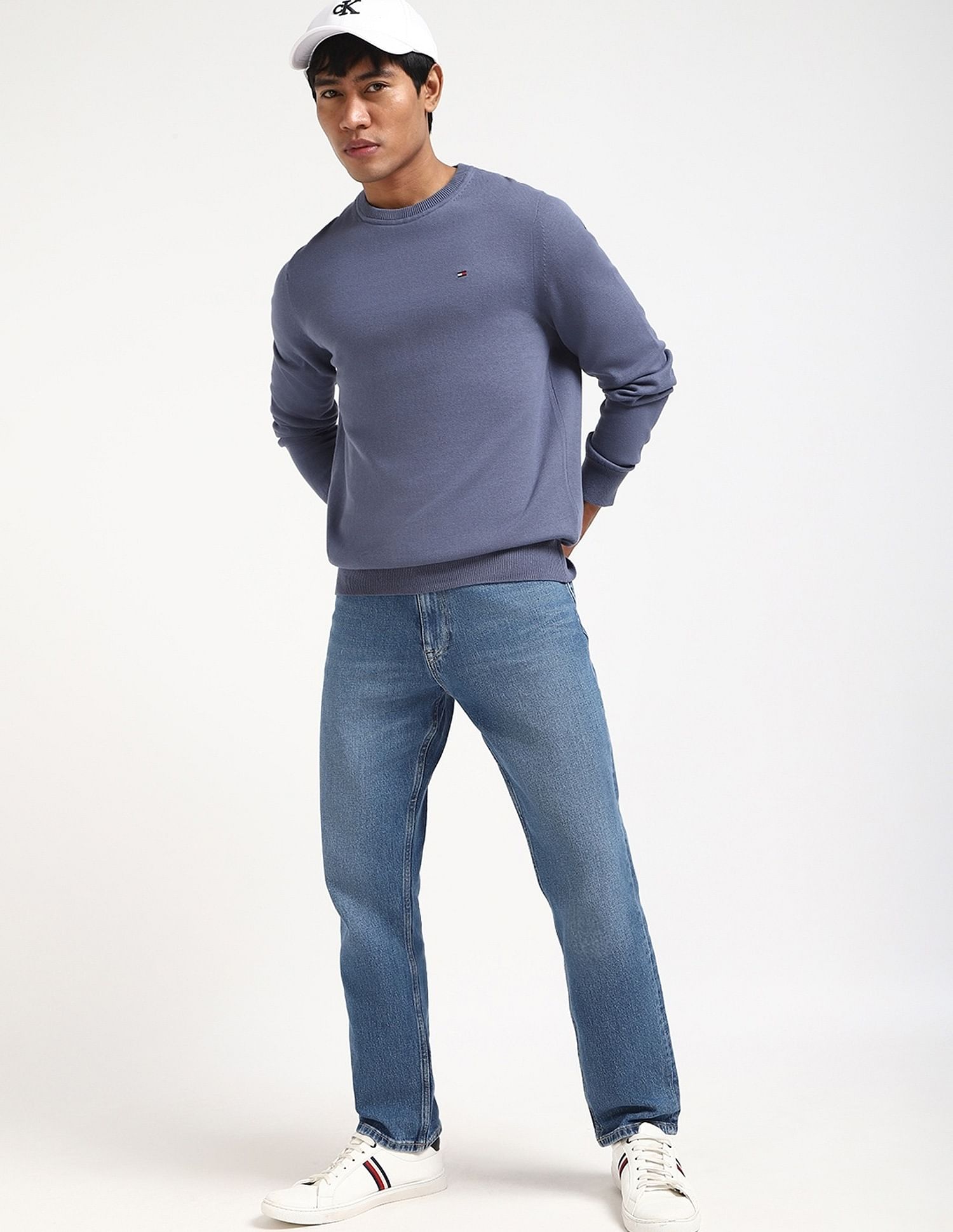 Tommy Hilfiger Solid Regular-Fit Cotton Sweater