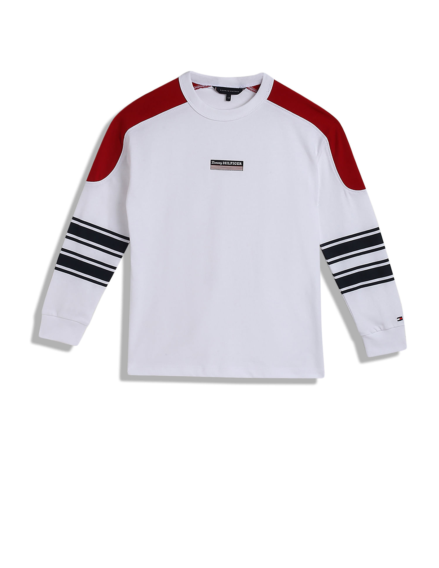 Tommy Hilfiger Kids Boys Monotype Striped Long Sleeves T-Shirt
