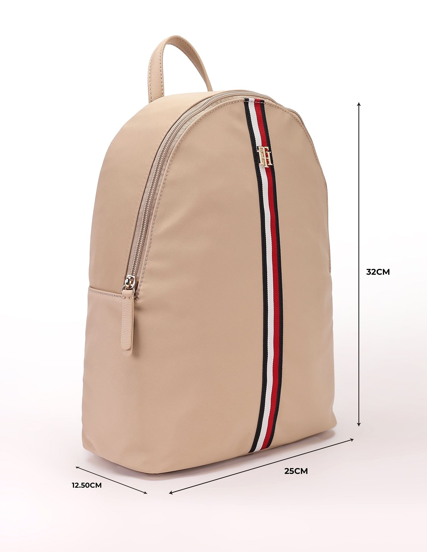 Tommy Hilfiger Solid Beige Nylon Backpack