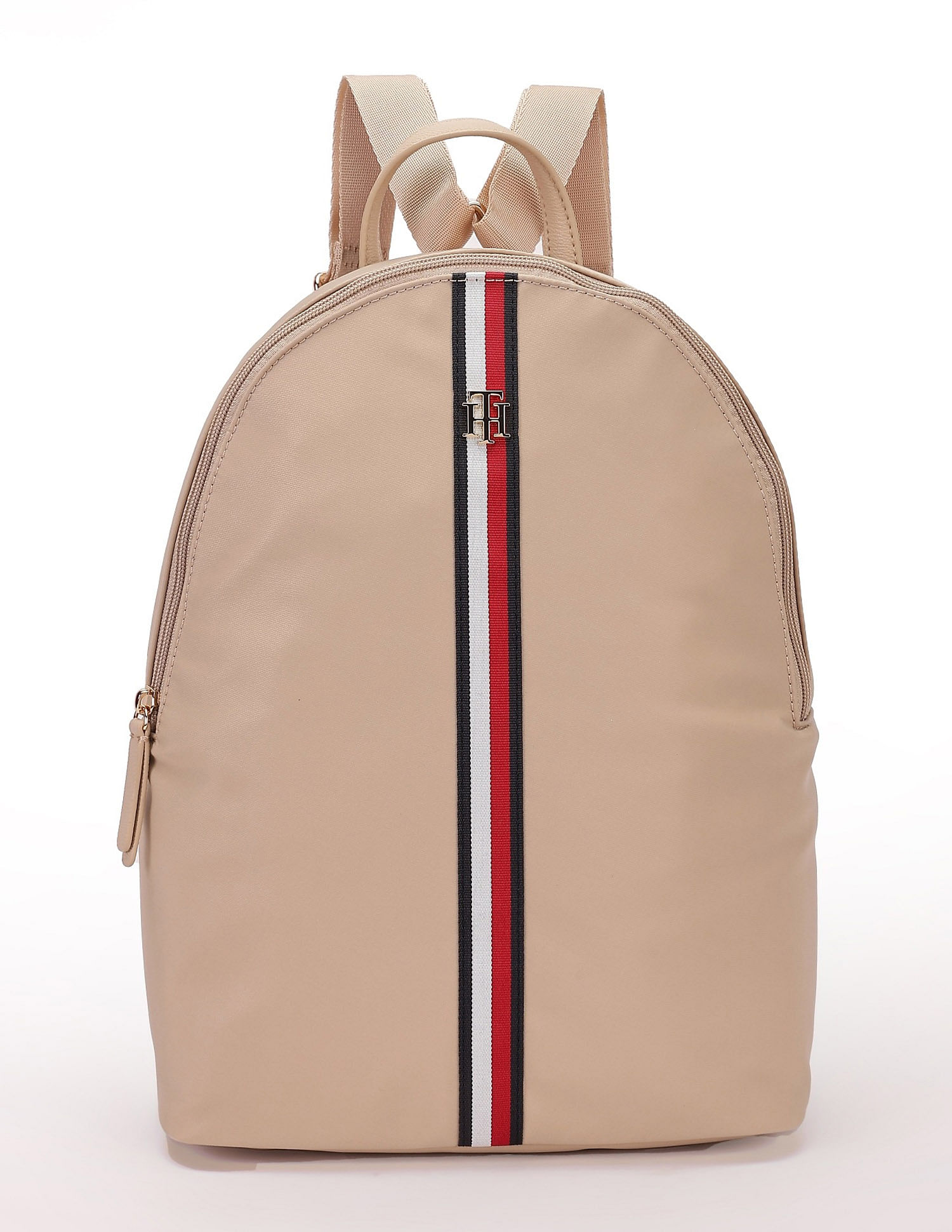 Tommy Hilfiger Solid Beige Nylon Backpack