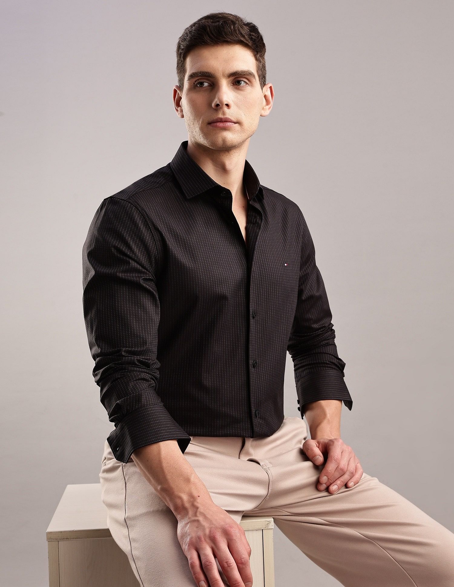 Tommy Hilfiger Striped Slim-Fit Cotton Shirt