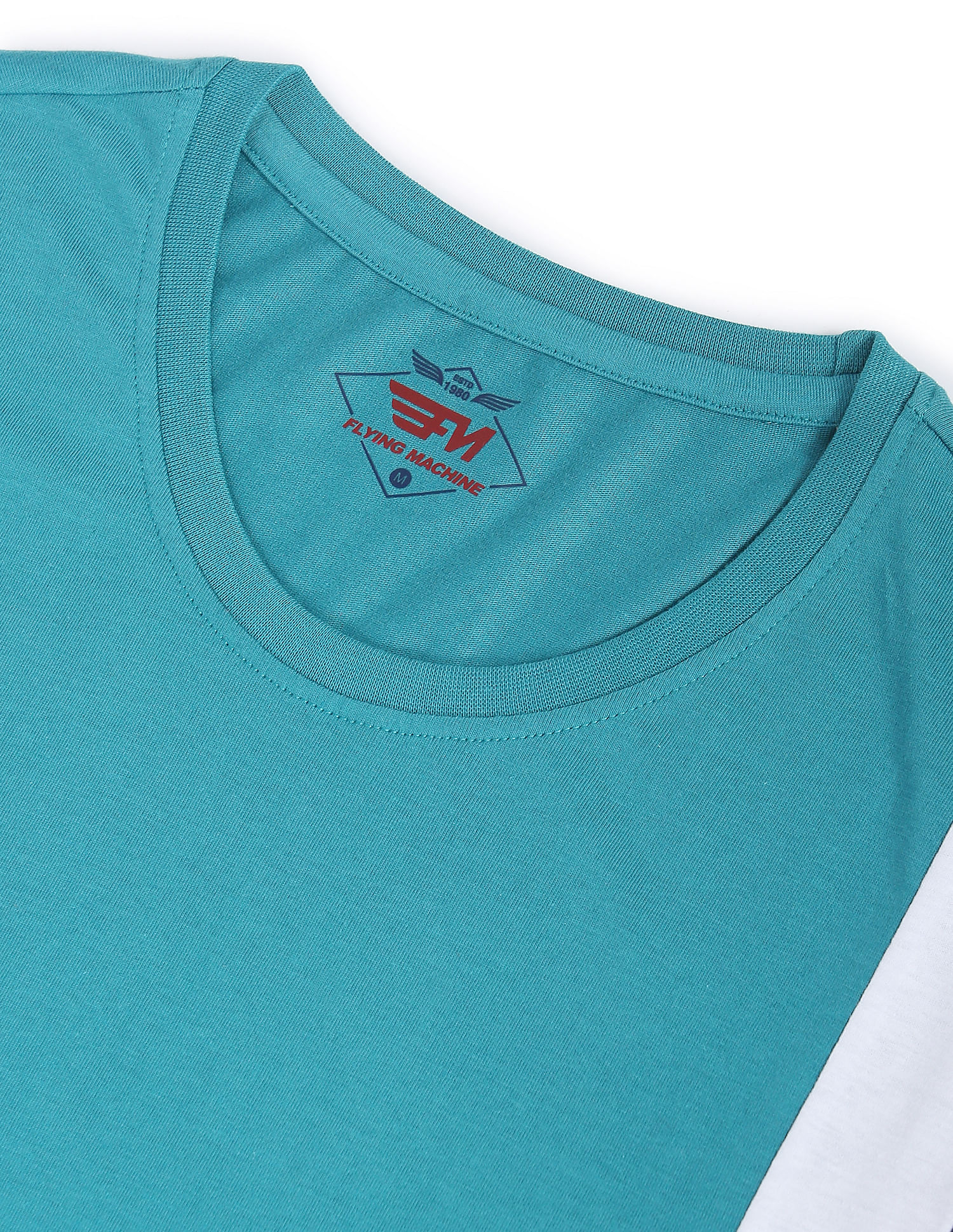 Flying Machine Pure Cotton Colour Block T-Shirt