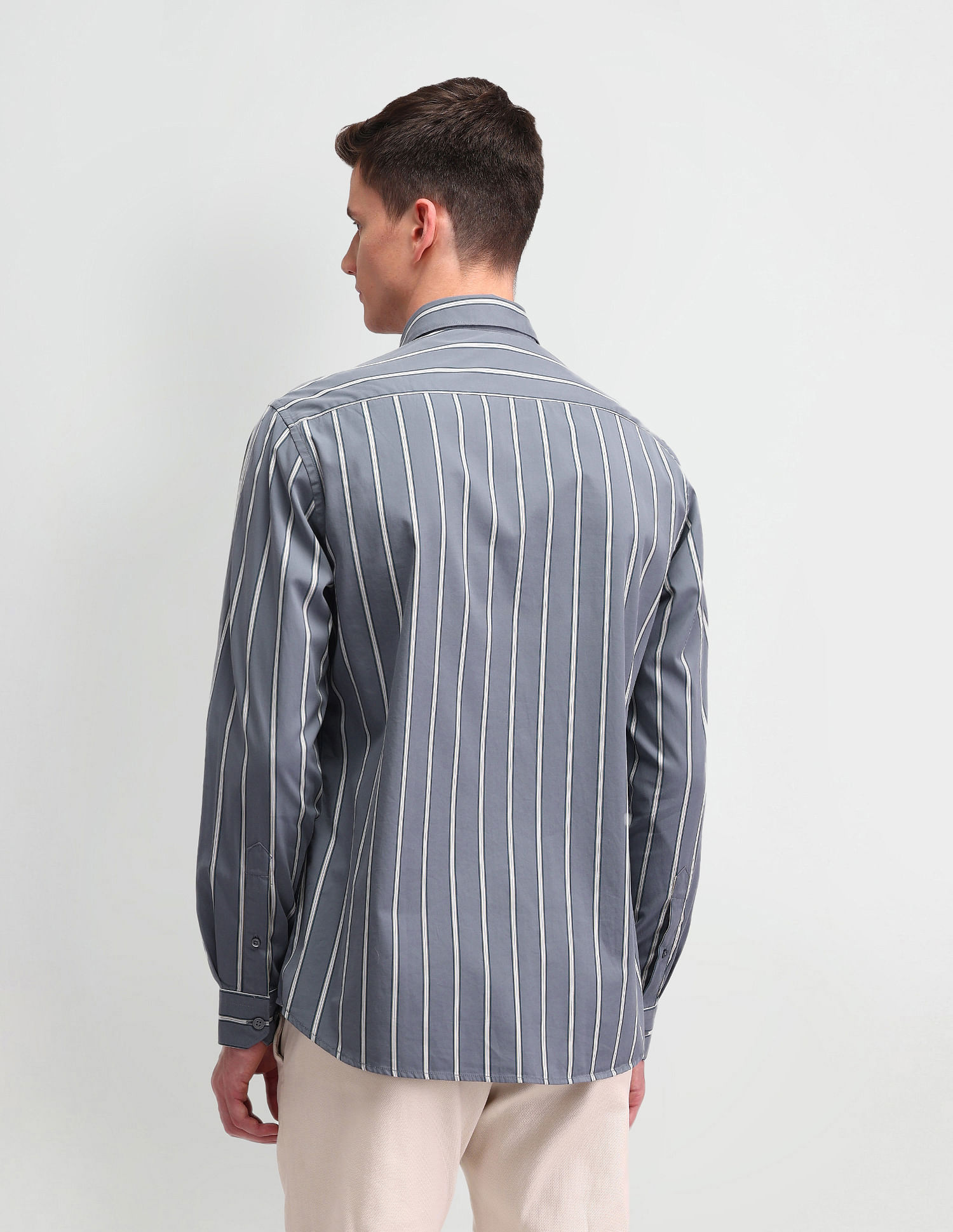 Arrow Sport Tailored Fit Vertical Stripes Shirt