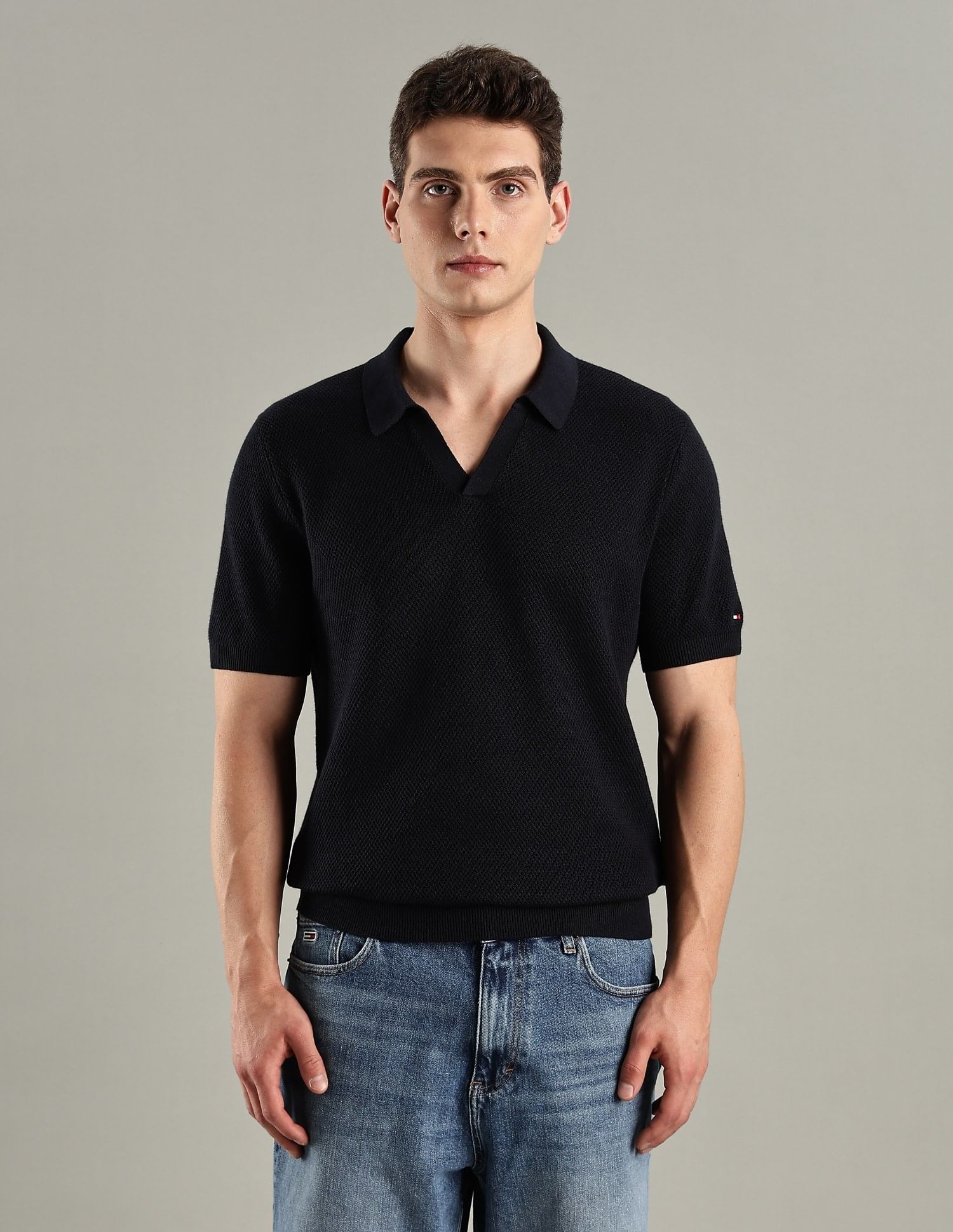 Tommy Hilfiger Texture Regular-Fit Cotton Polo T-Shirt