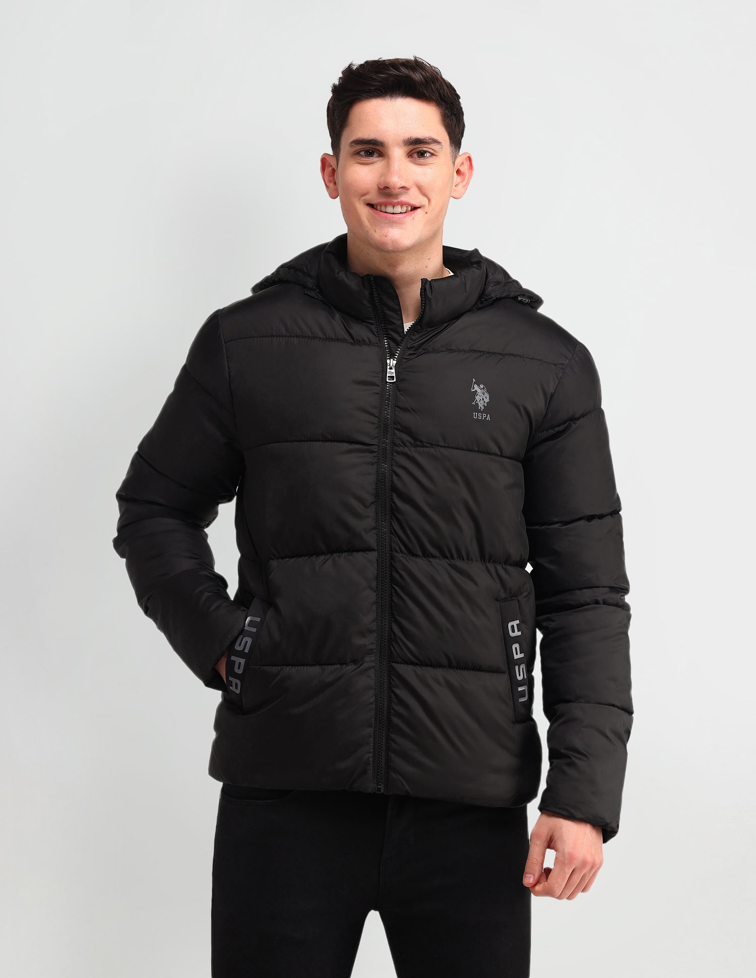 U.S. Polo Assn. Denim Co. Solid Hooded Puffer Jacket
