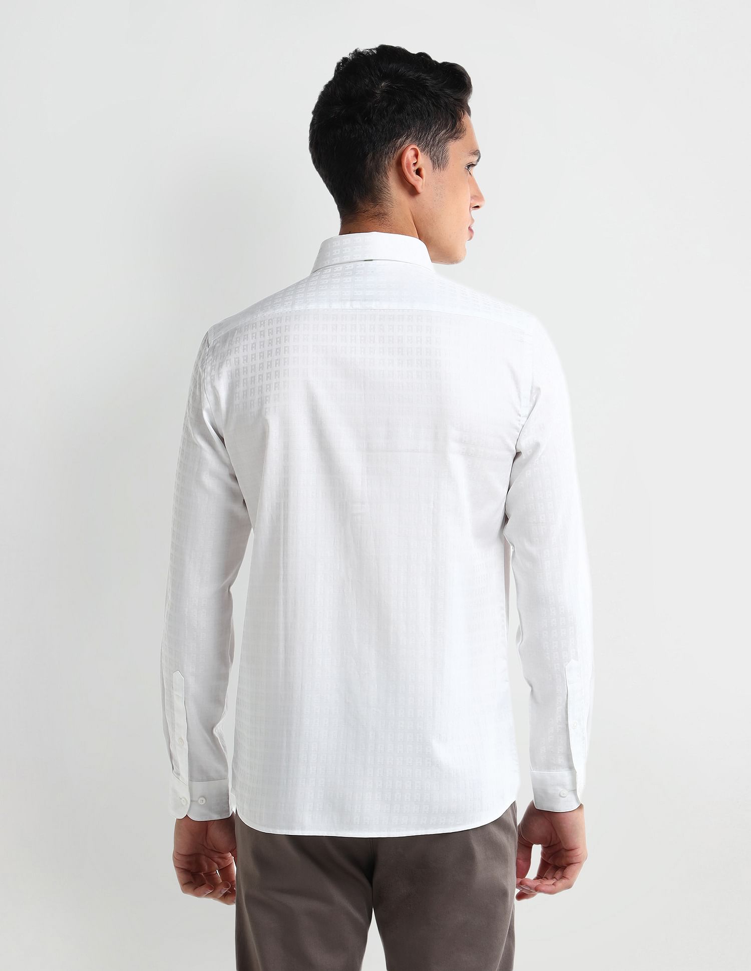 Arrow Newyork Manhattan Slim Self-design Cotton Shirt