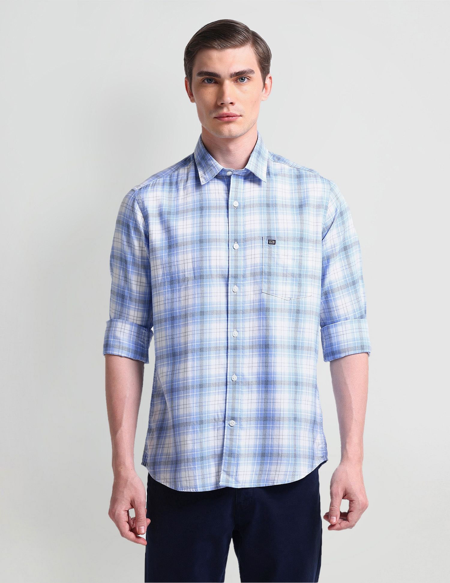 Arrow Sport Tartan Checks Twill Shirt