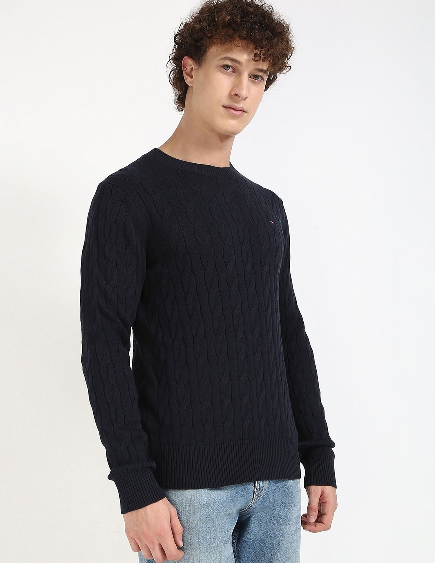Tommy Hilfiger Cable-Knit Regular-Fit Cotton Sweater