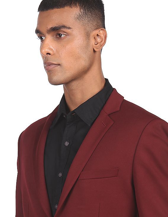AD by Arvind Slim Fit Solid Formal Blazer