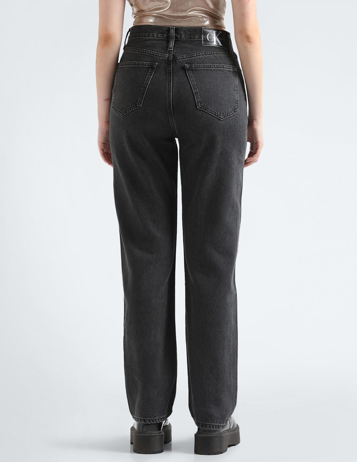 Calvin Klein Jeans High Rise Rinsed Straight Jeans