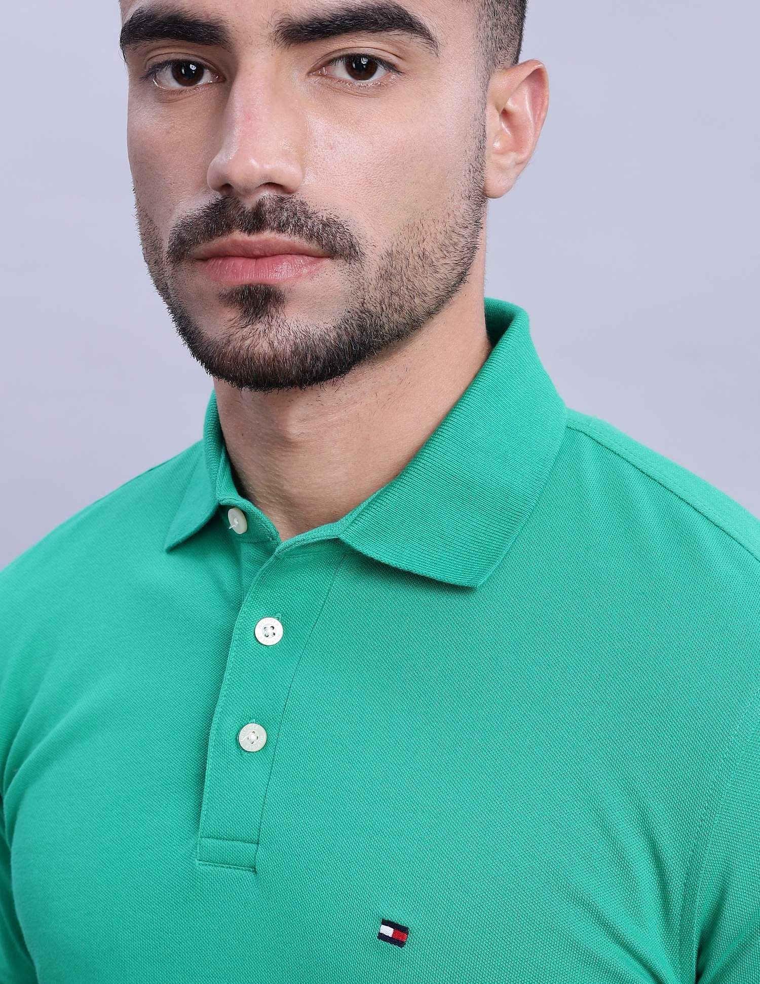 Tommy Hilfiger Solid Regular-Fit Cotton Polo Shirts