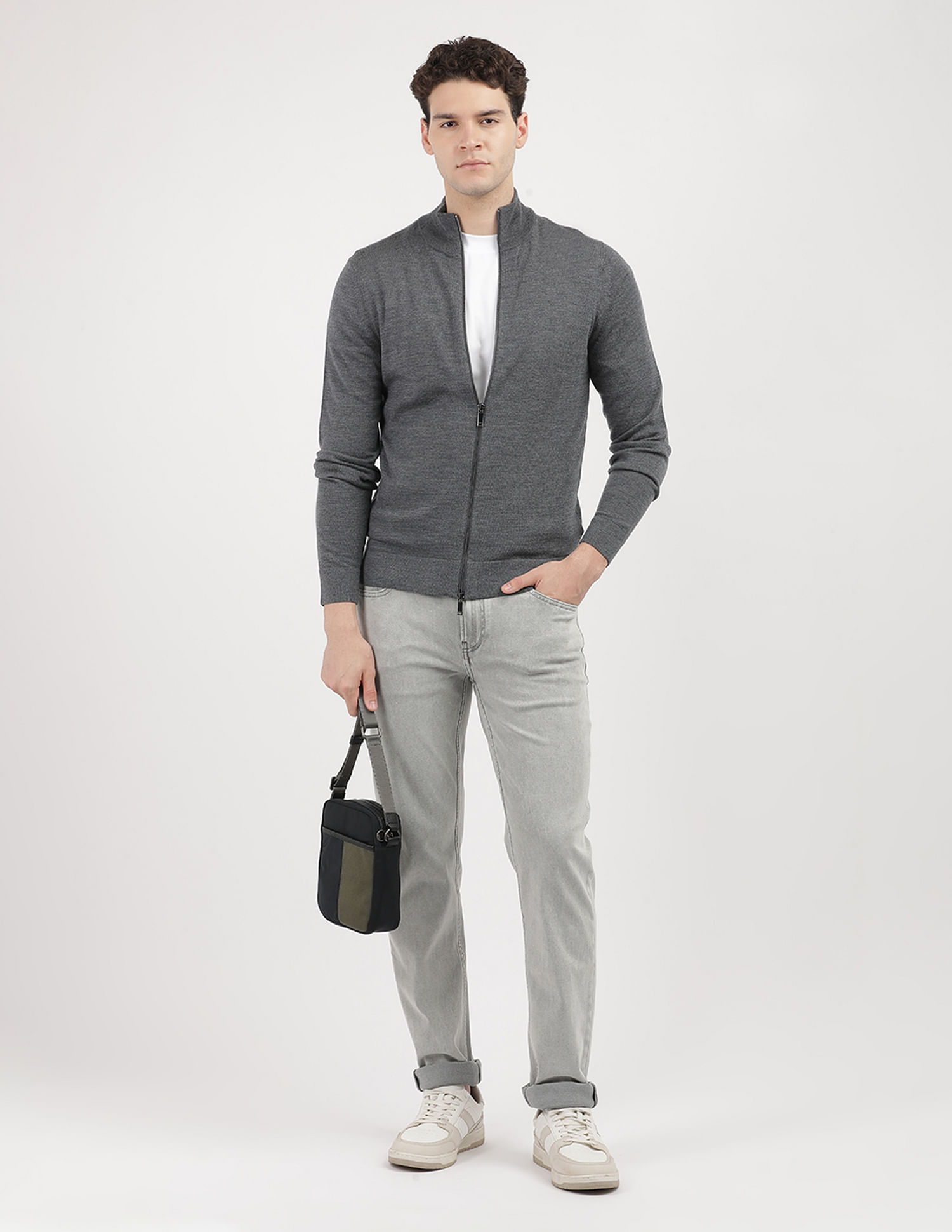 Calvin Klein Jeans Merino Rws Zip Through Sweater