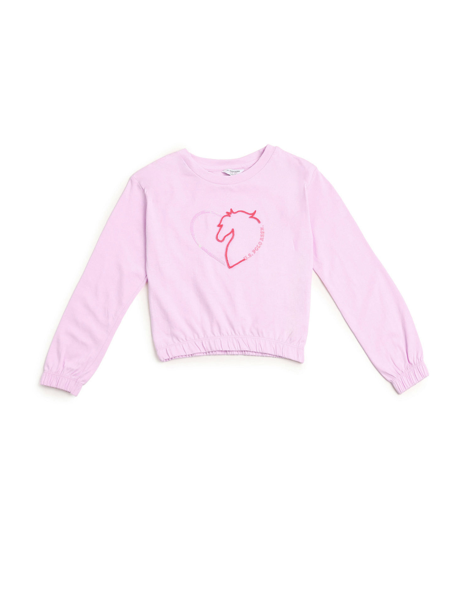 U.S. Polo Assn. Kids Girls Embellished Cotton T-Shirt