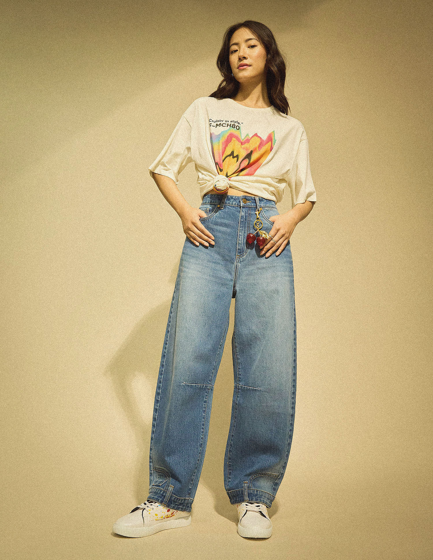 Flying Machine Women K-Street X Upside Down Baggy Balloon Tinted Jeans
