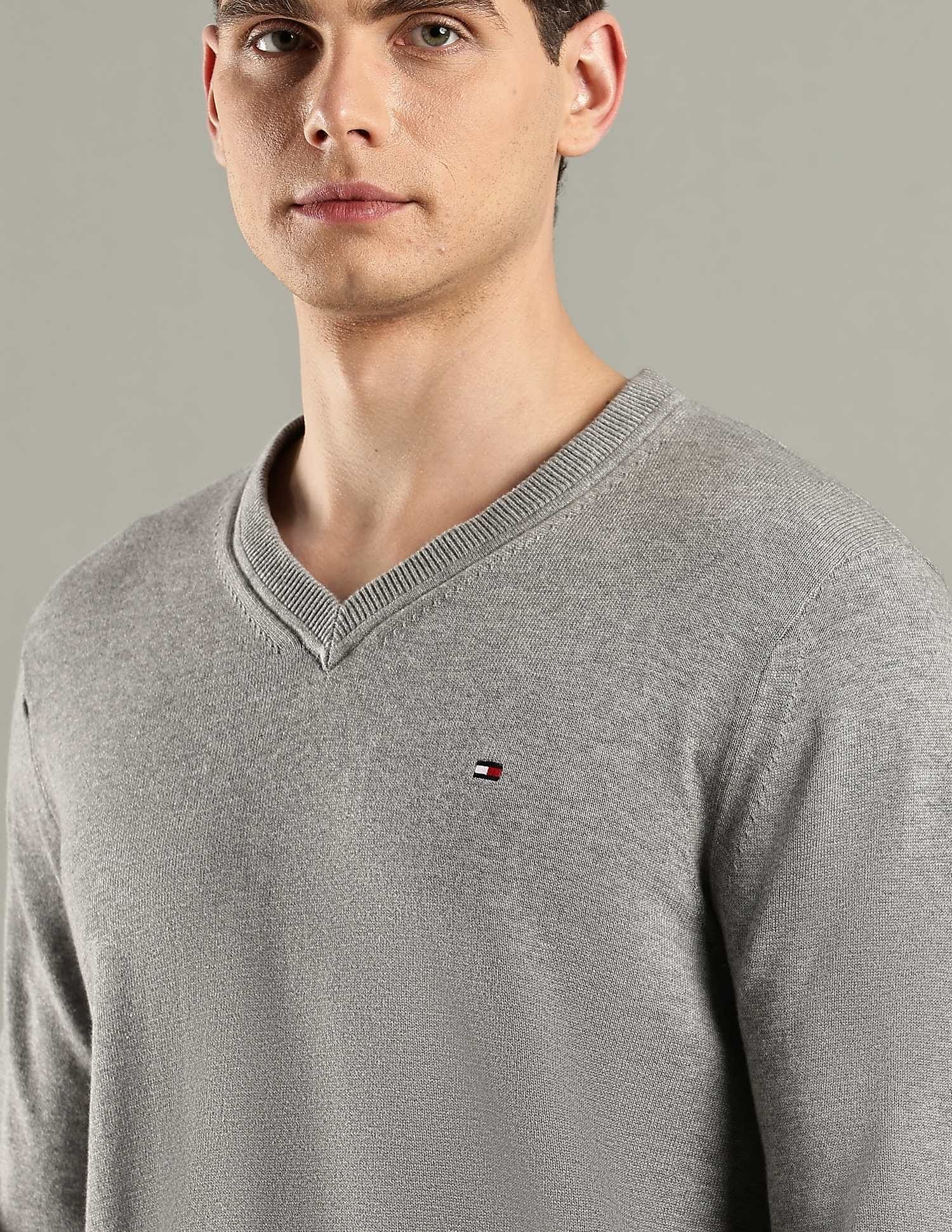 Tommy Hilfiger Solid Regular-Fit Cotton Sweater