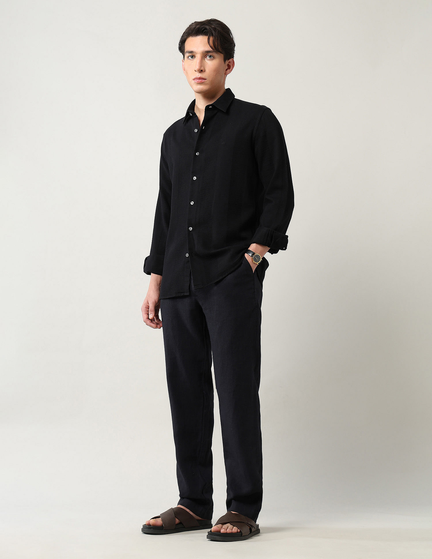 Arrow Textured Pure Cotton Shirt