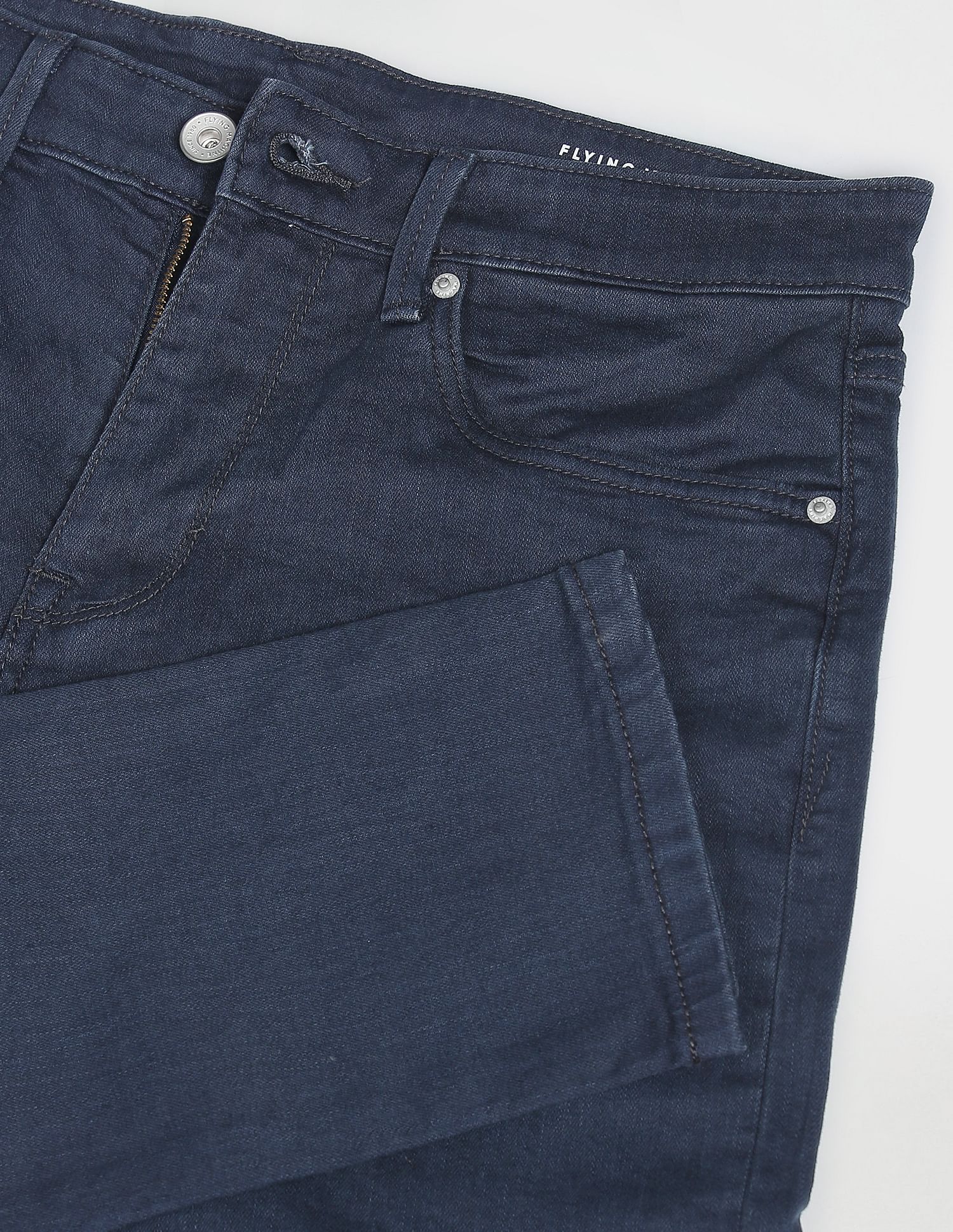 Flying Machine Slash Slim Tapered Fit Mid Rise Jeans