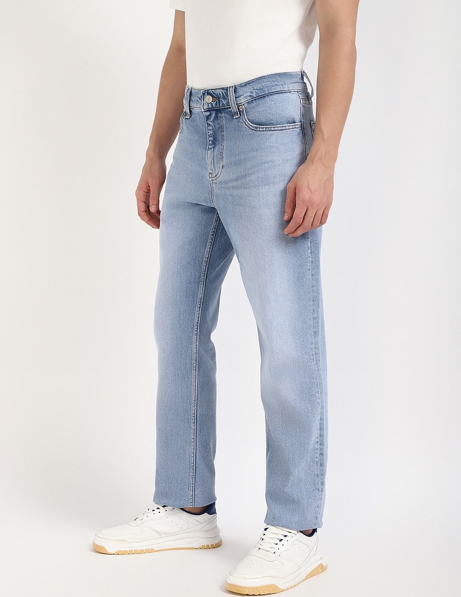 Tommy Hilfiger Mid-Wash Slim-Fit Mid Rise Jeans