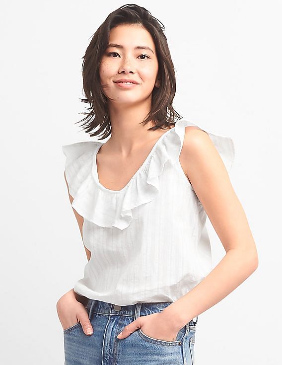 gap ruffle blouse