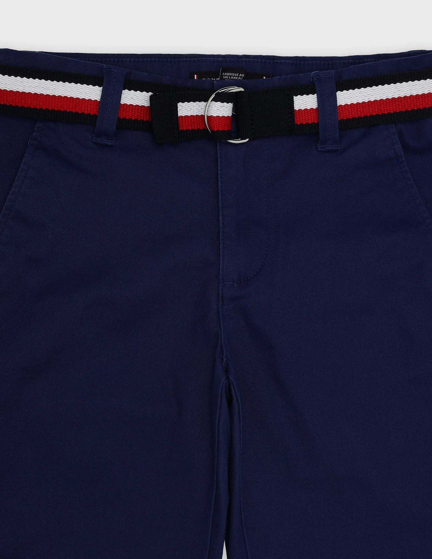 Tommy Hilfiger Boys Blue Solid Shorts
