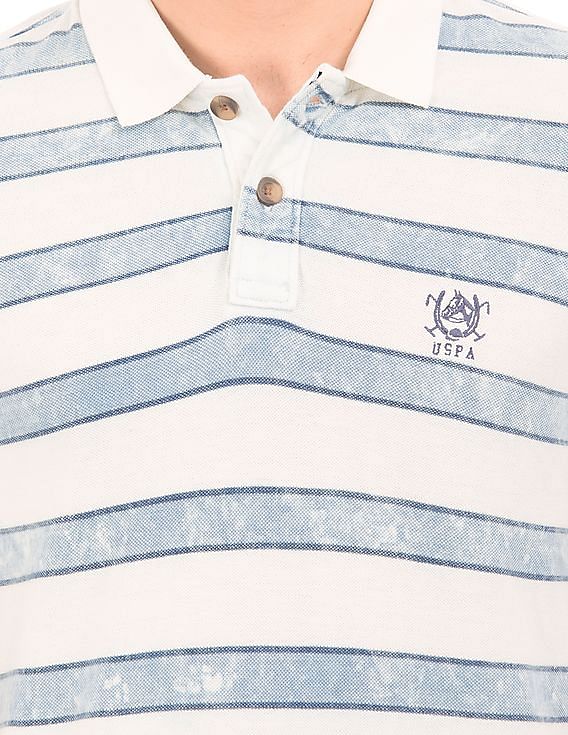 U.S. Polo Assn. Denim Co. Striped Muscle Fit Polo Shirt