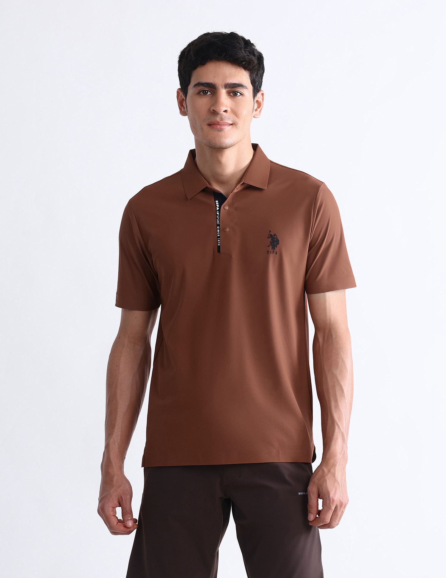 USPA Active Solid Slim Fit Polo Shirt