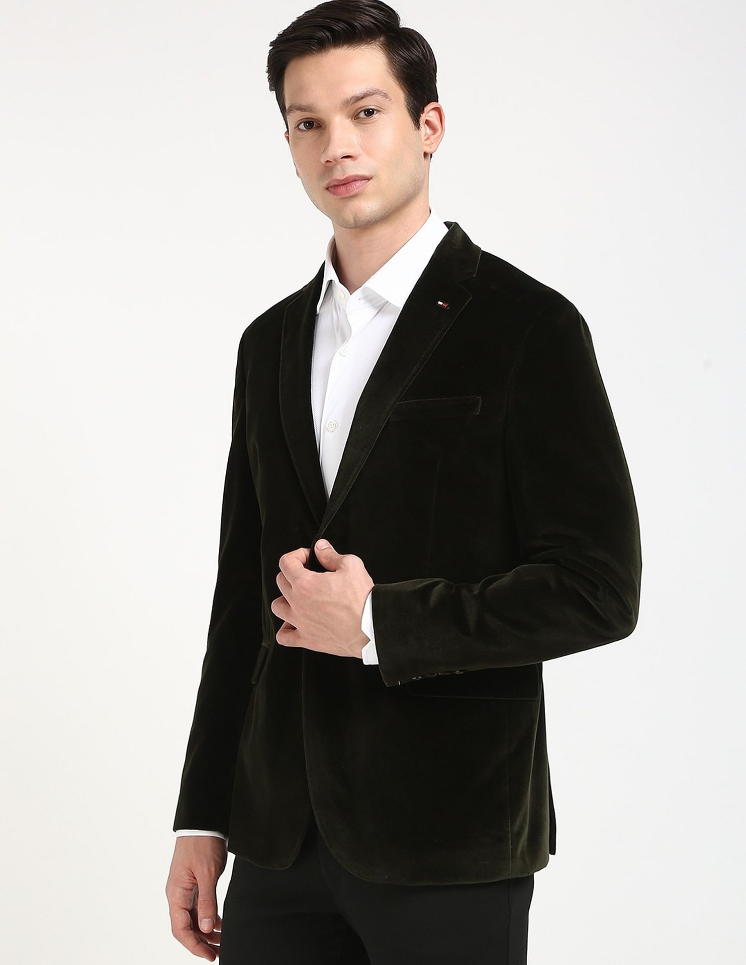 Tommy Hilfiger Solid Regular-Fit Cotton Blazer