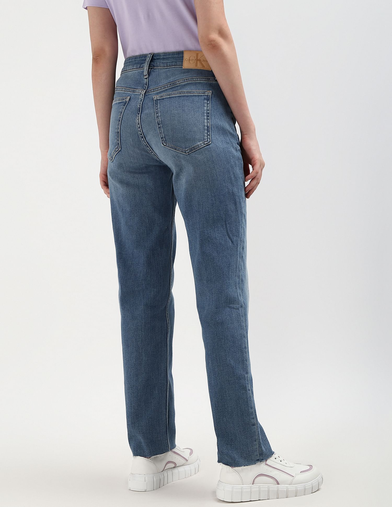 Calvin klein women's mid rise straight fit jeans hotsell