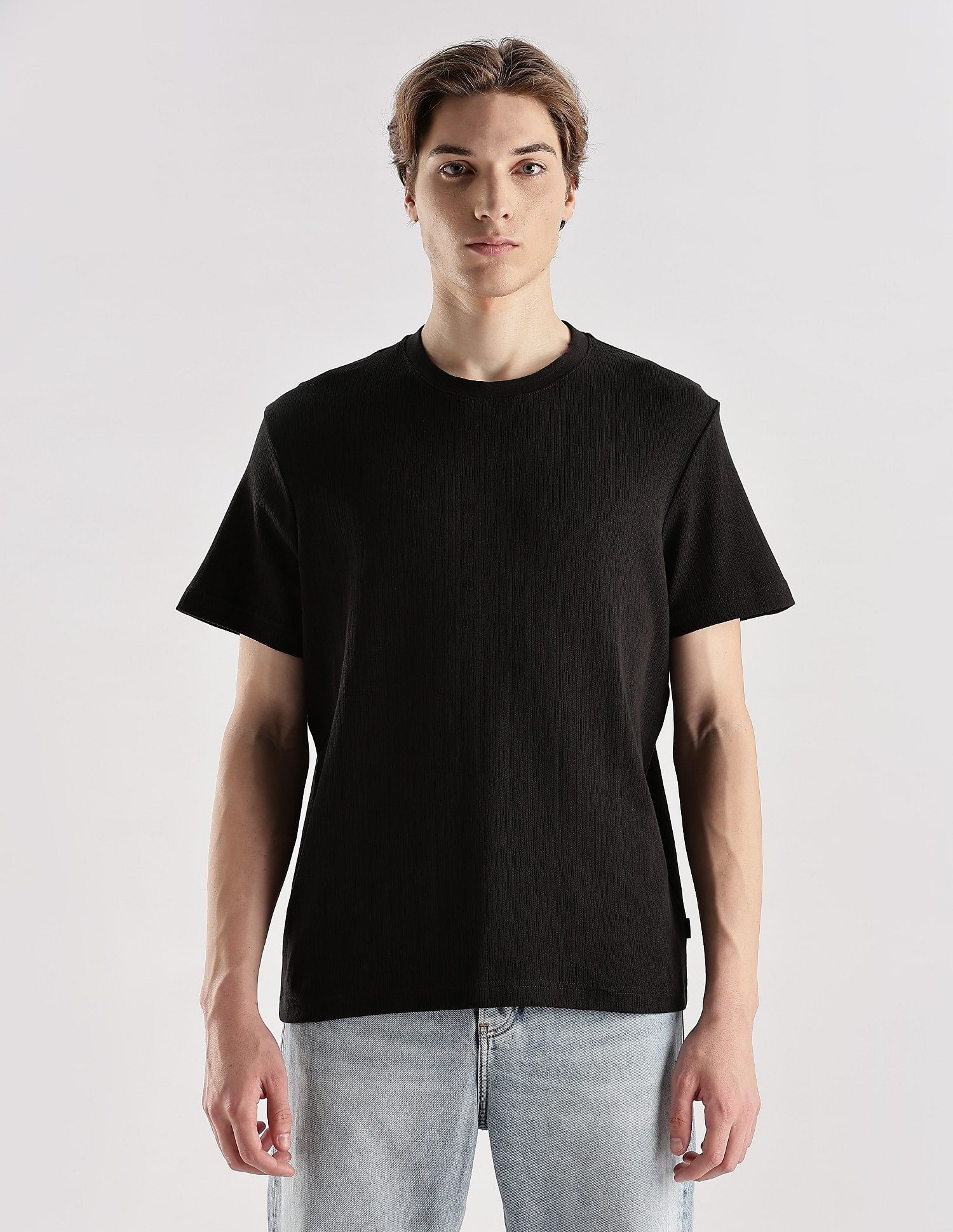 Calvin Klein Jeans Textured Relaxed Fit Cotton T-Shirt