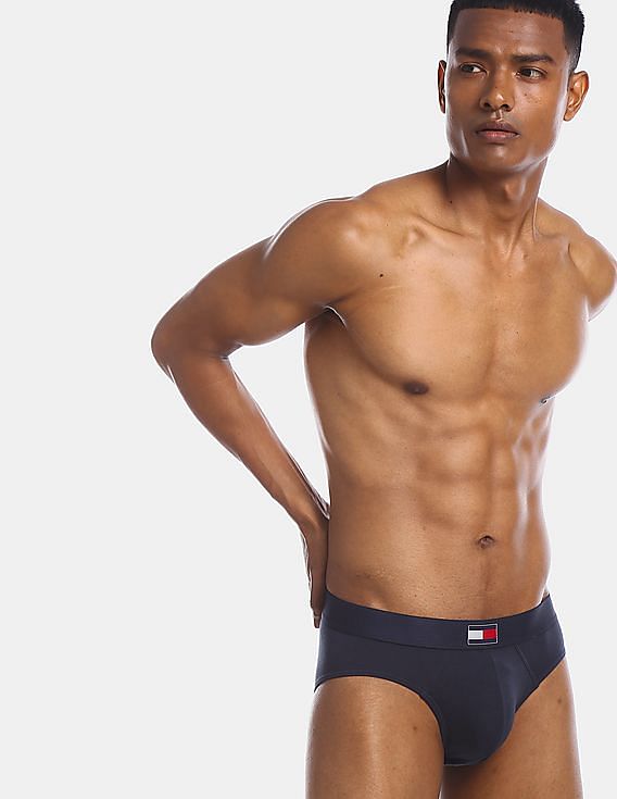 Buy Tommy Hilfiger Men Navy Blue Elasticized Waist Solid Hip Briefs