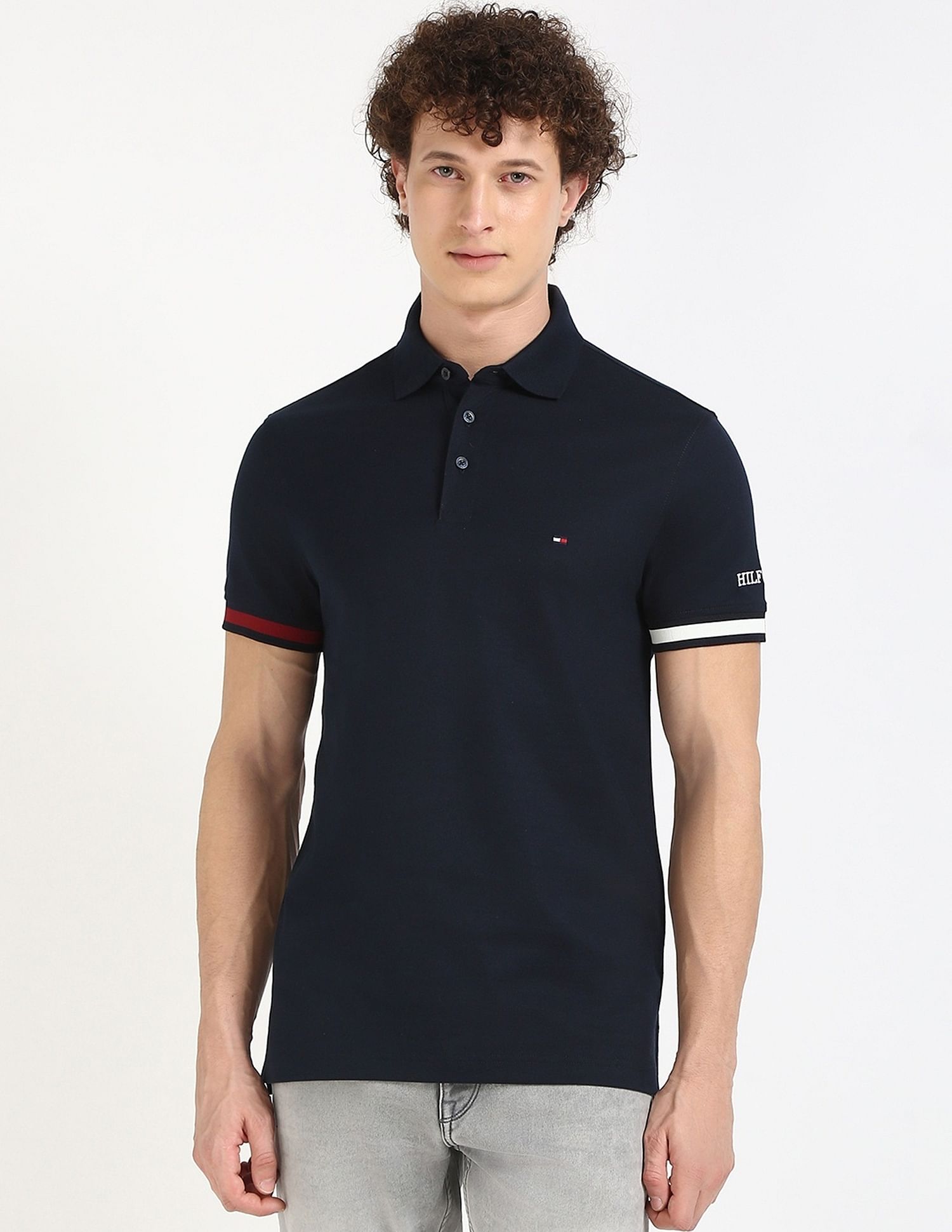 Tommy Hilfiger Solid Slim-Fit Cotton Polo Shirt