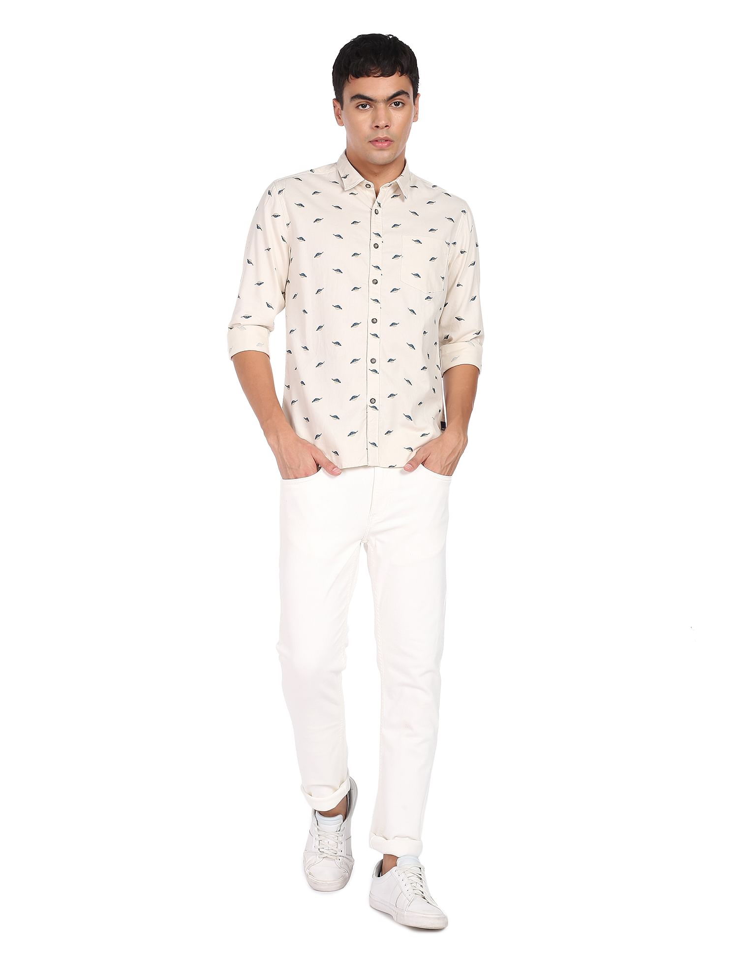 Flying Machine Graphic Print Pure Cotton Shirt