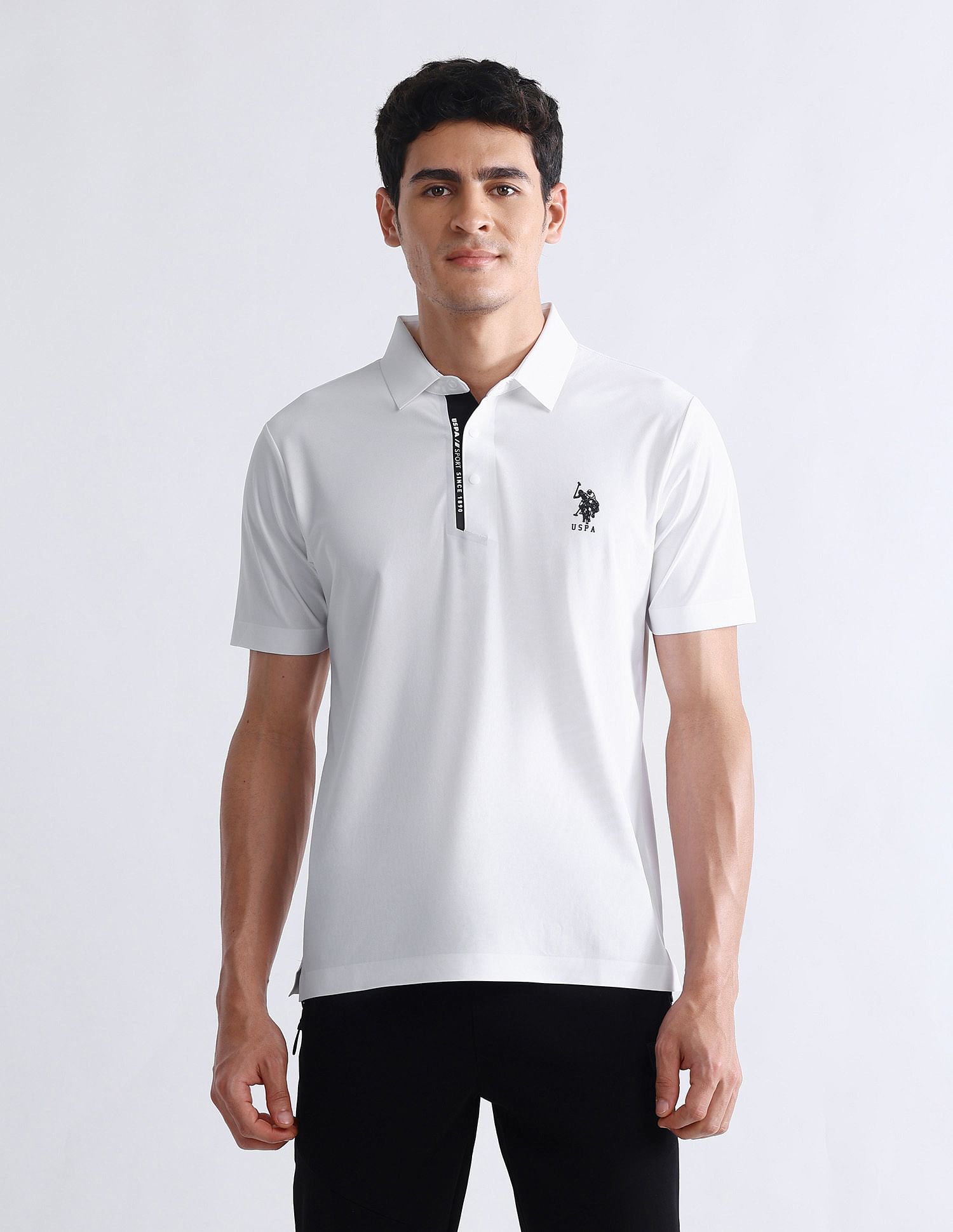 USPA Active Solid Slim Fit Polo Shirt