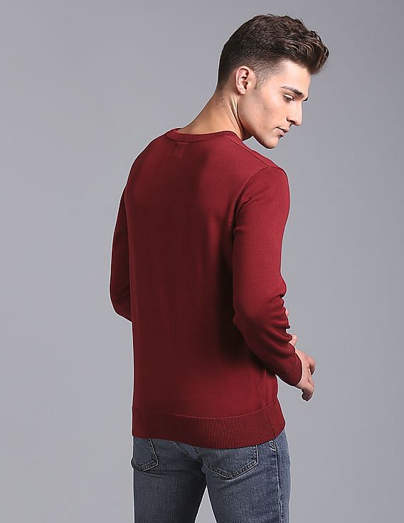 Buy GAP Men Men Red Long Sleeve Crew Neck Sweater NNNOW