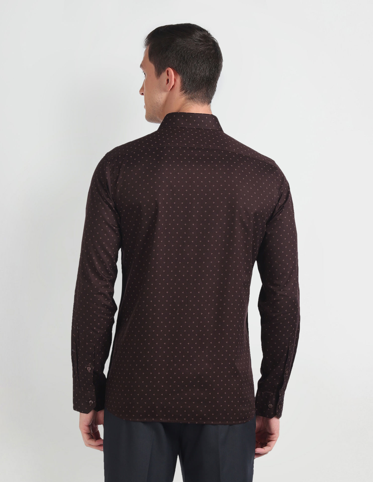 Arrow Floral Print Cotton Formal Shirt