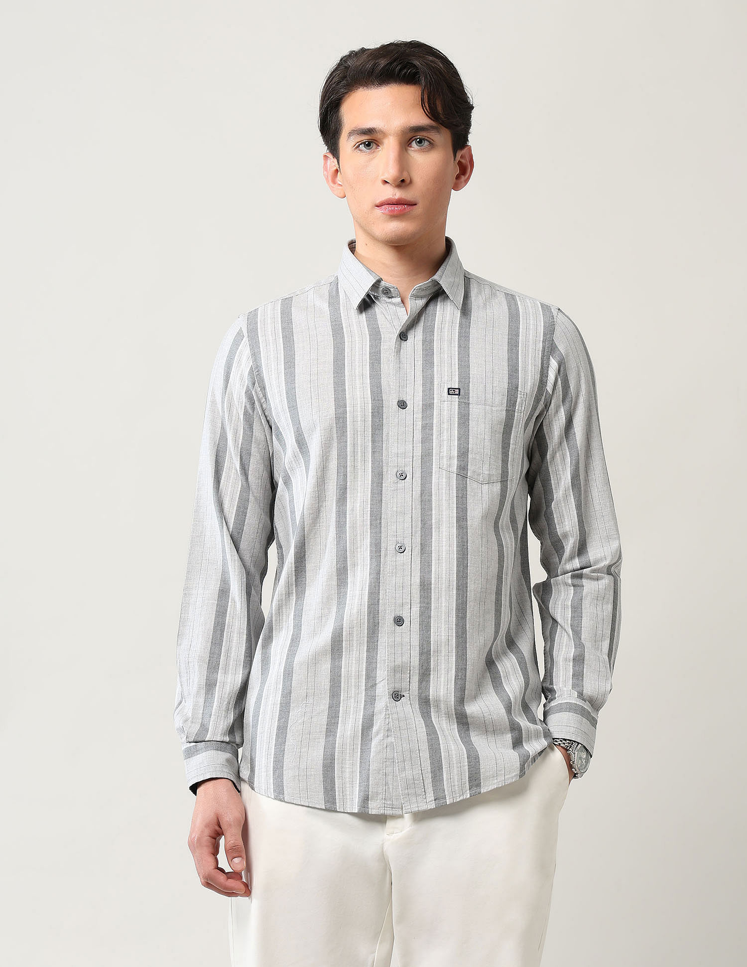 Arrow Sport Pure Cotton Herringbone Shirt