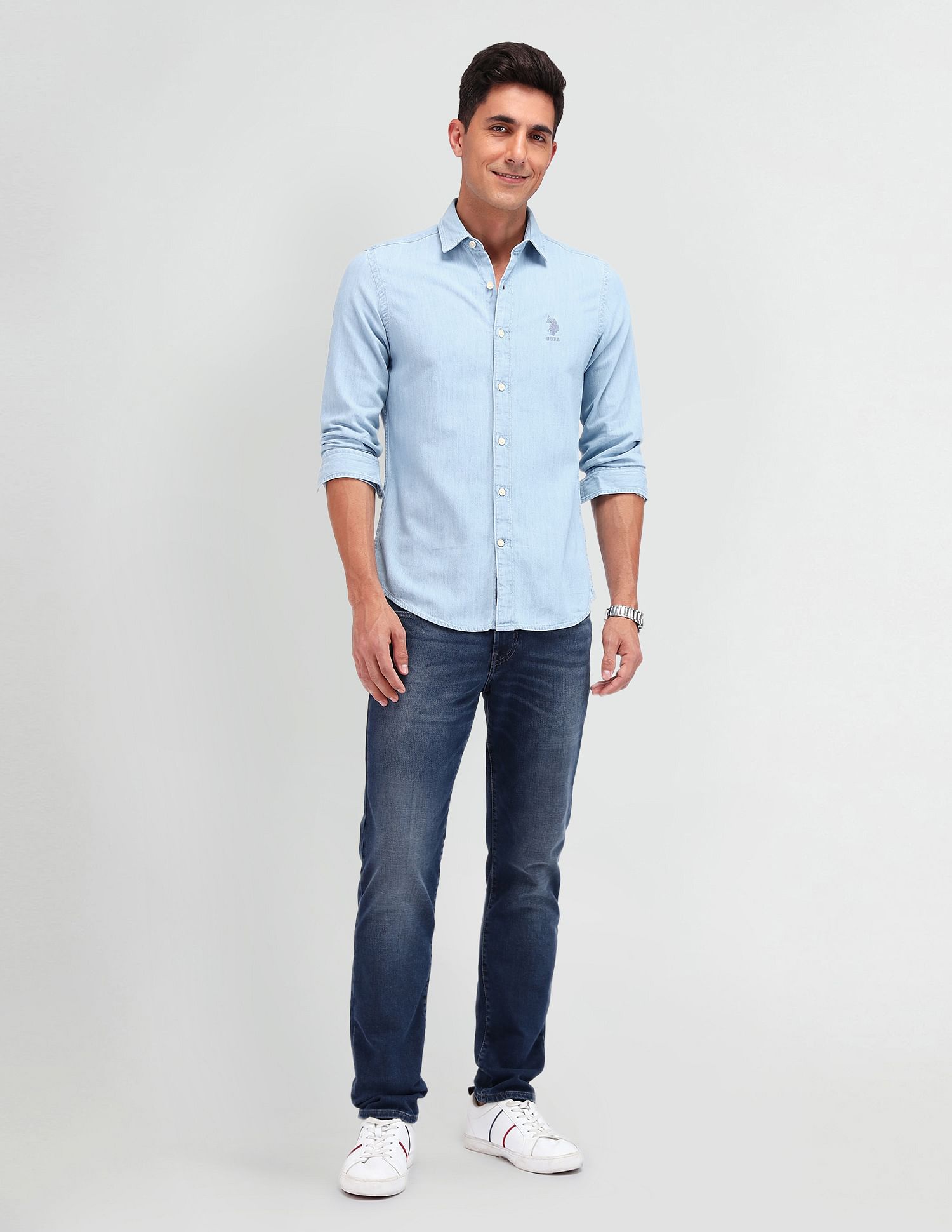 U.S. Polo Assn. Denim Co. Slim Fit Chambray Shirt