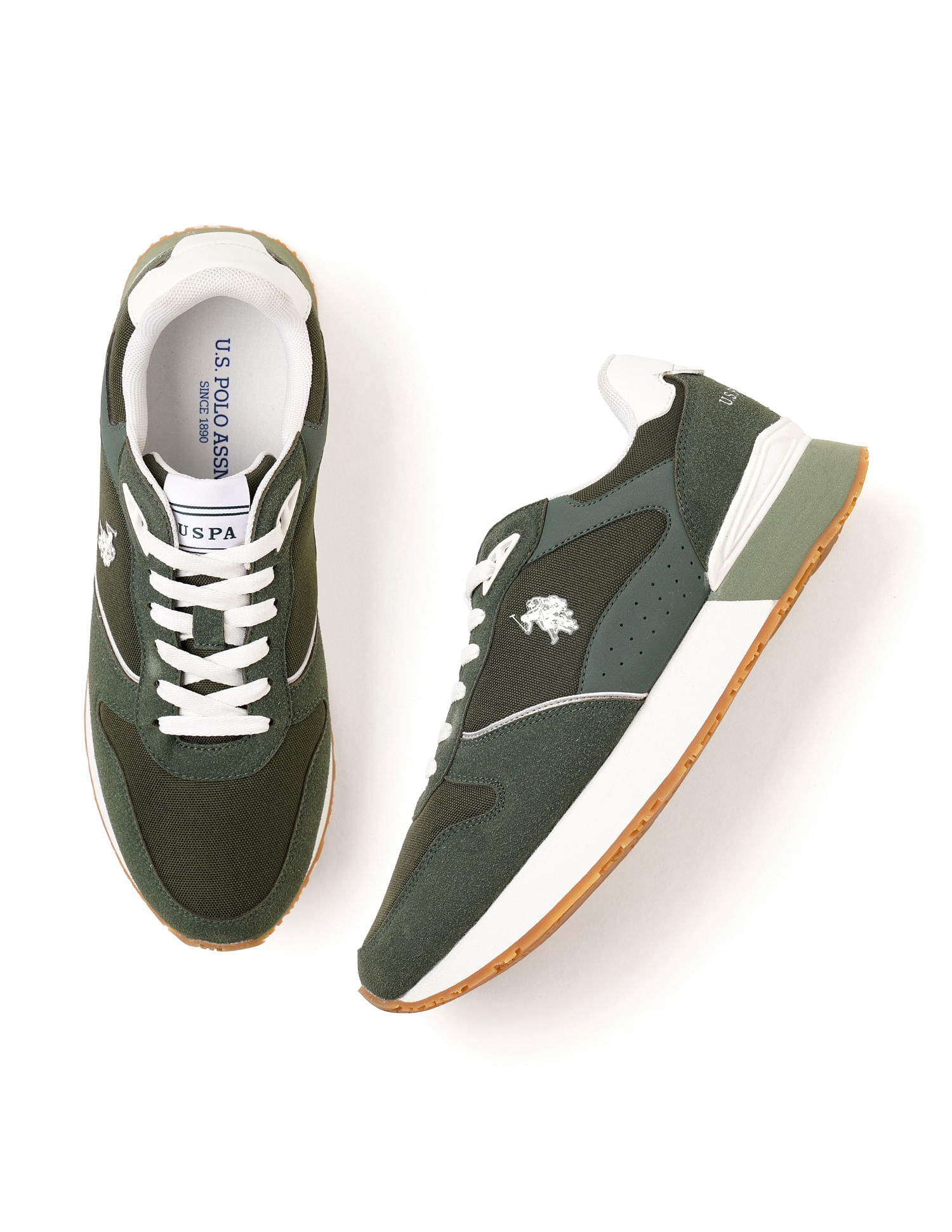 Buy U.S. Polo Assn. Men Aspen Green Retro Joggers Sneakers