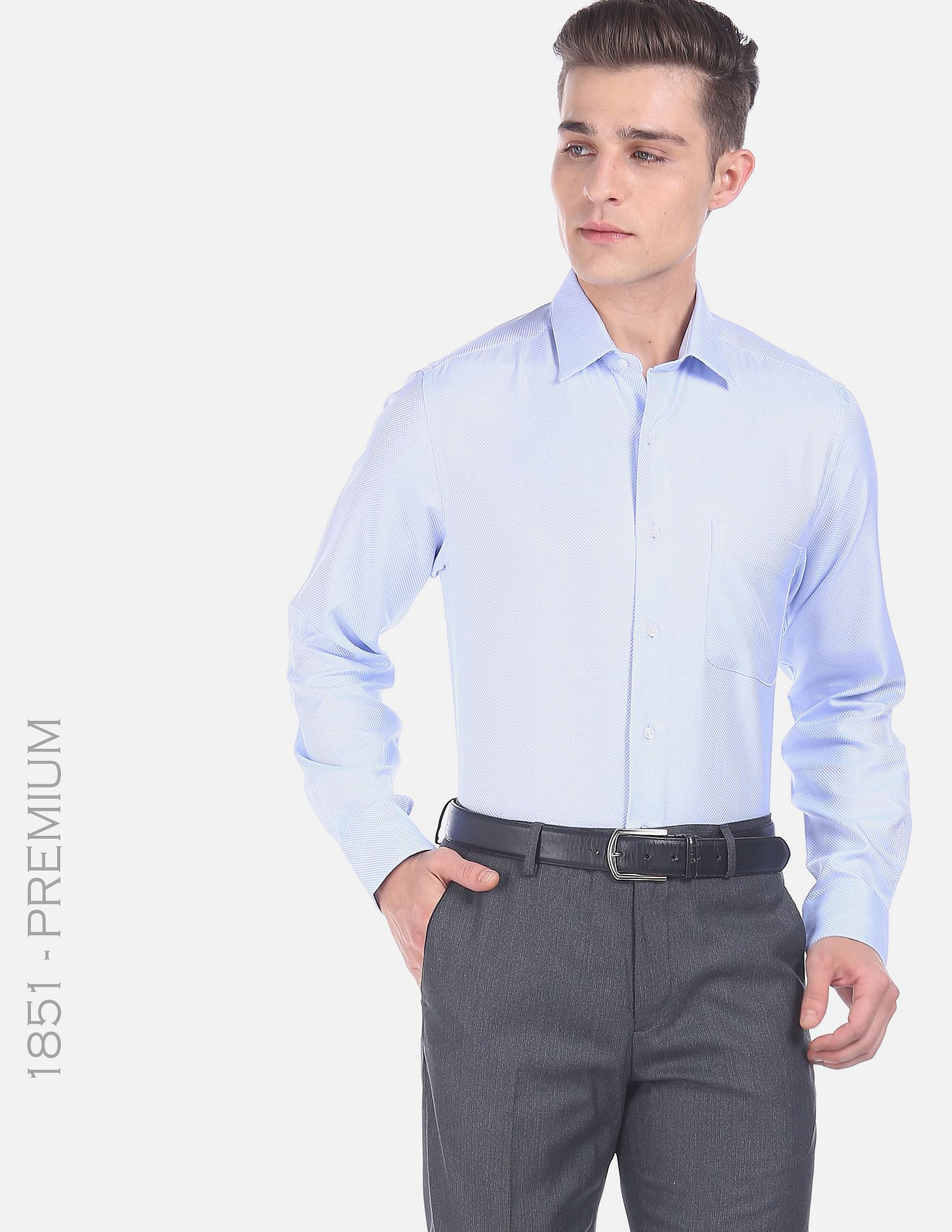 Arrow Regular Fit Textured Premium Shirt