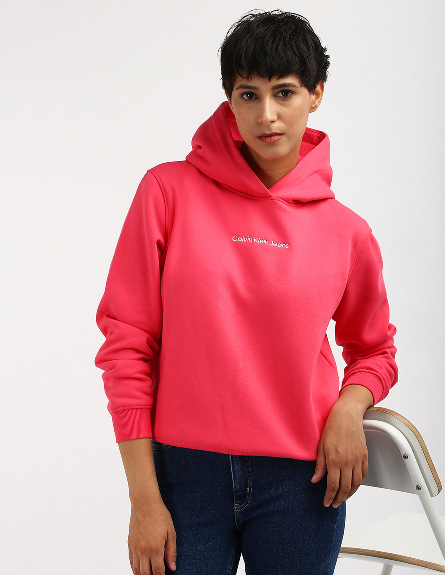 Calvin Klein Institutional Logo Hooded Sweatshirt