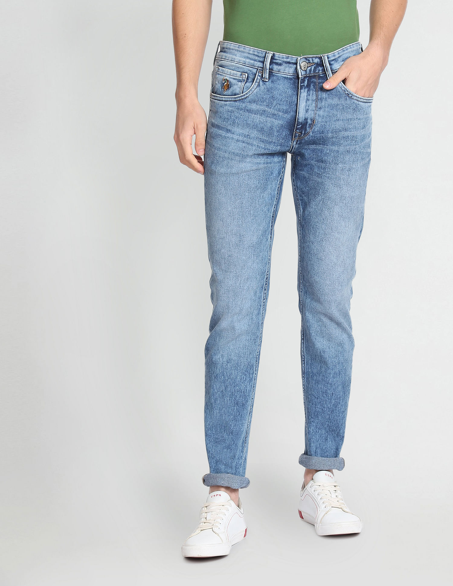 U.S. Polo Assn. Denim Co. Mid Rise Stone Wash Jeans