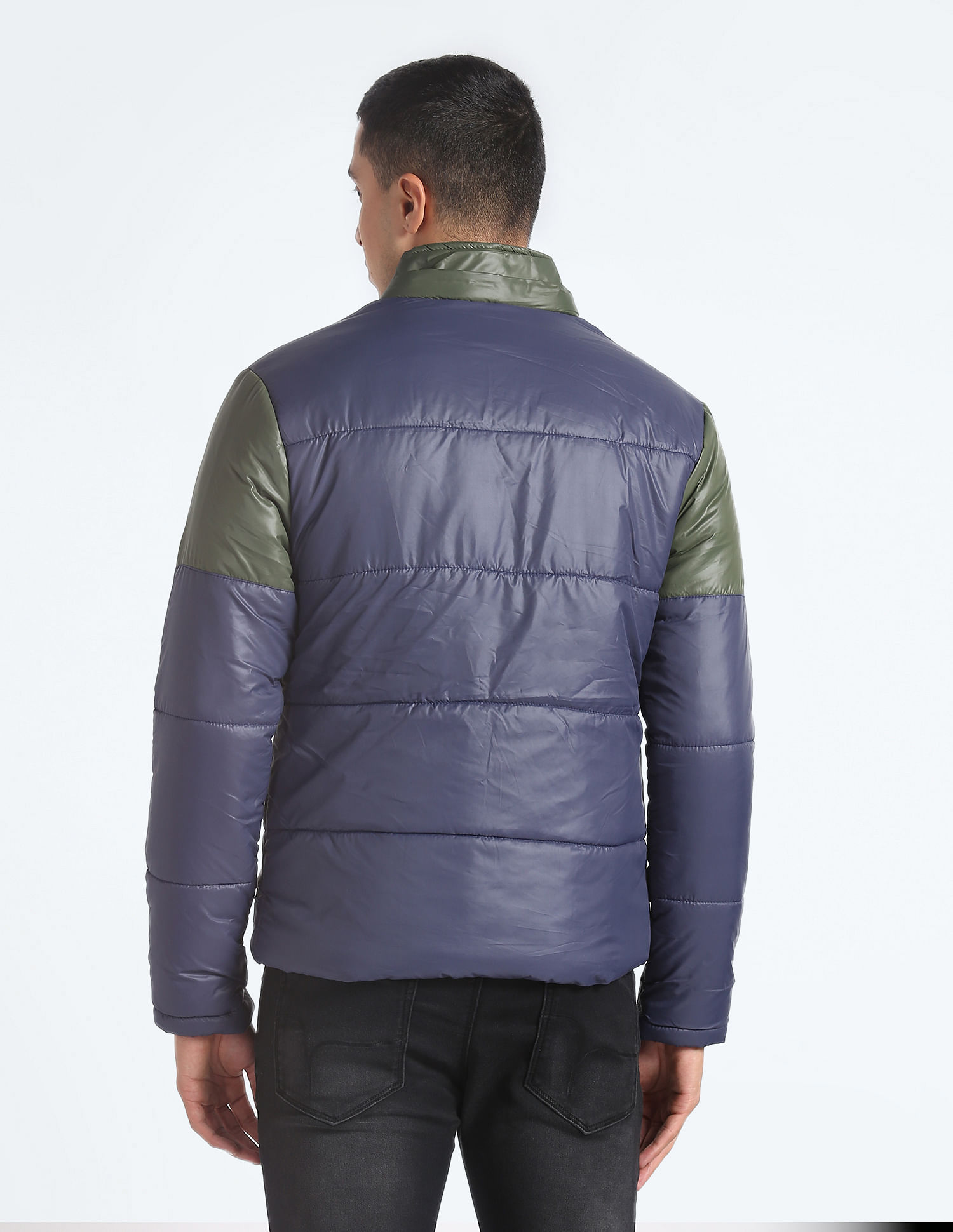Flying Machine Detachable Hood Colour Block Jacket