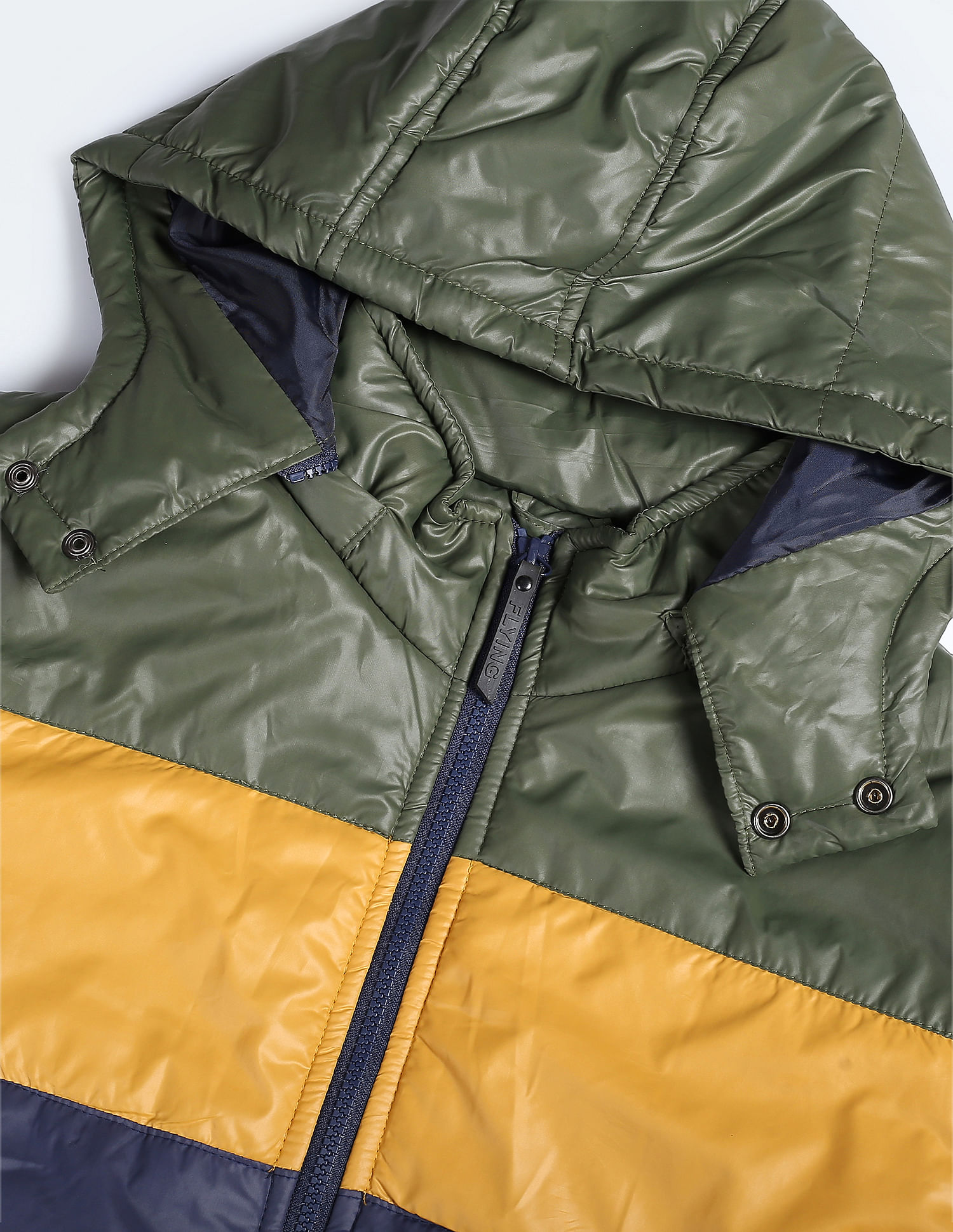 Flying Machine Detachable Hood Colour Block Jacket