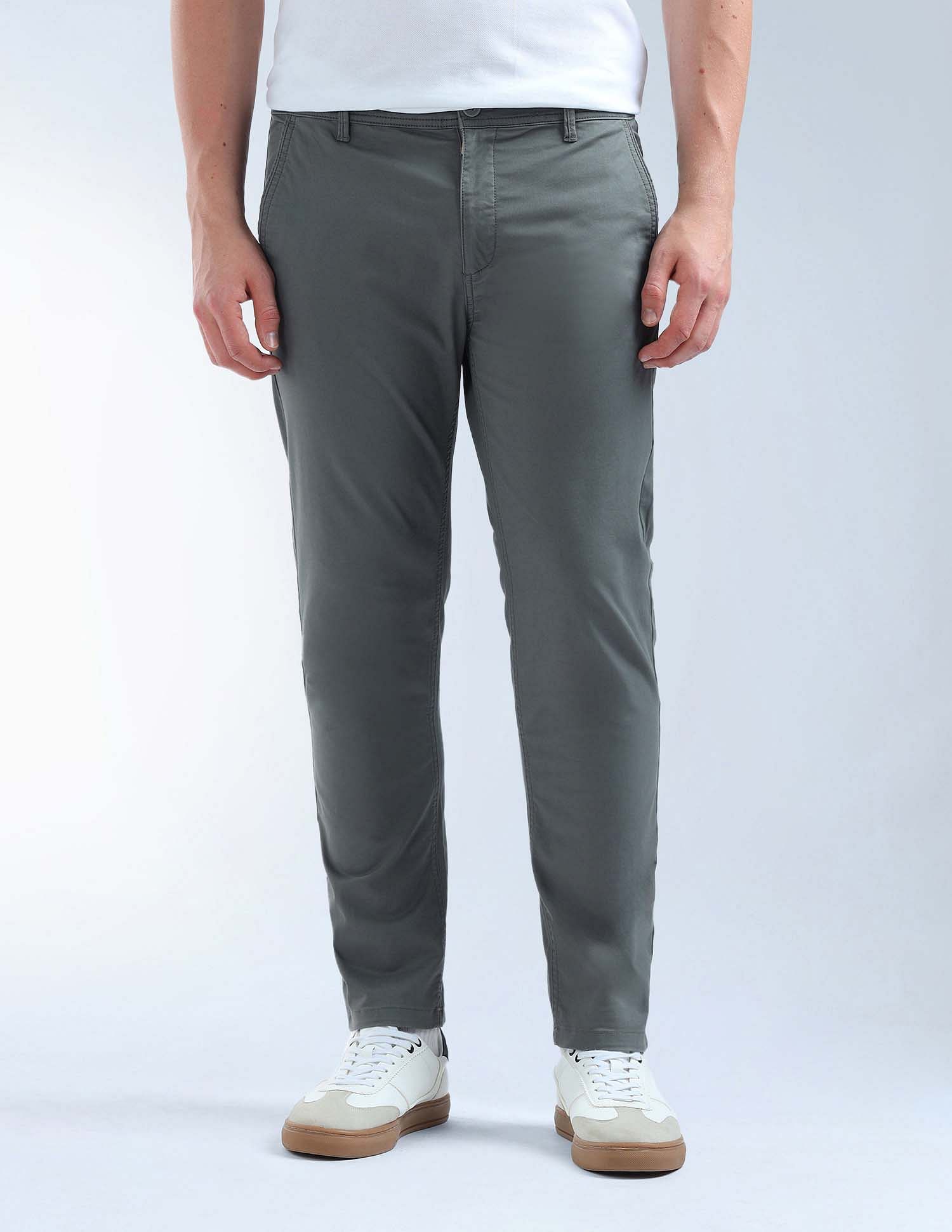 Flying Machine Mid Rise Slash Slim Tapered Fit Trouser