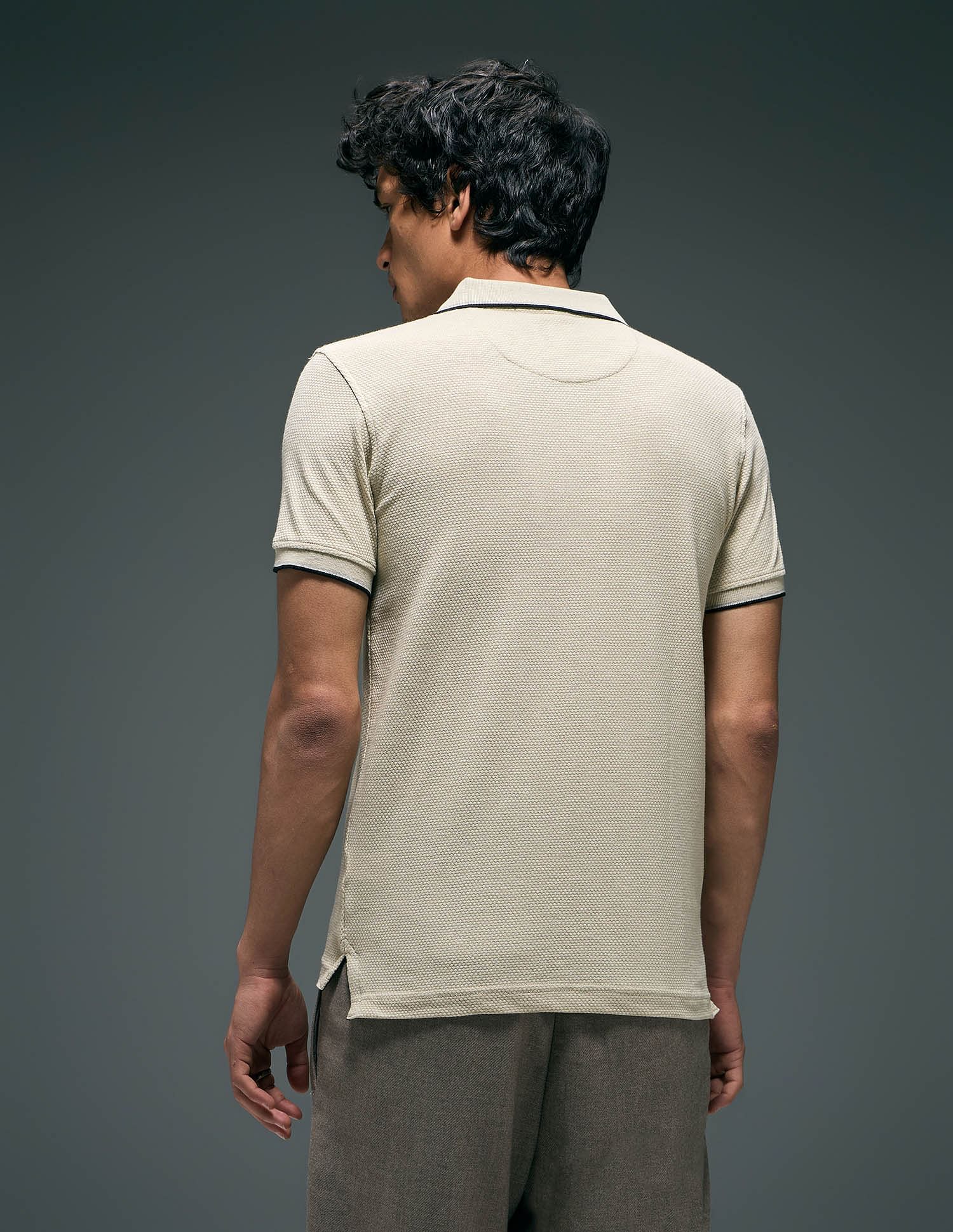 Flying Machine Popcorn Knit Digitopia Polo Shirt