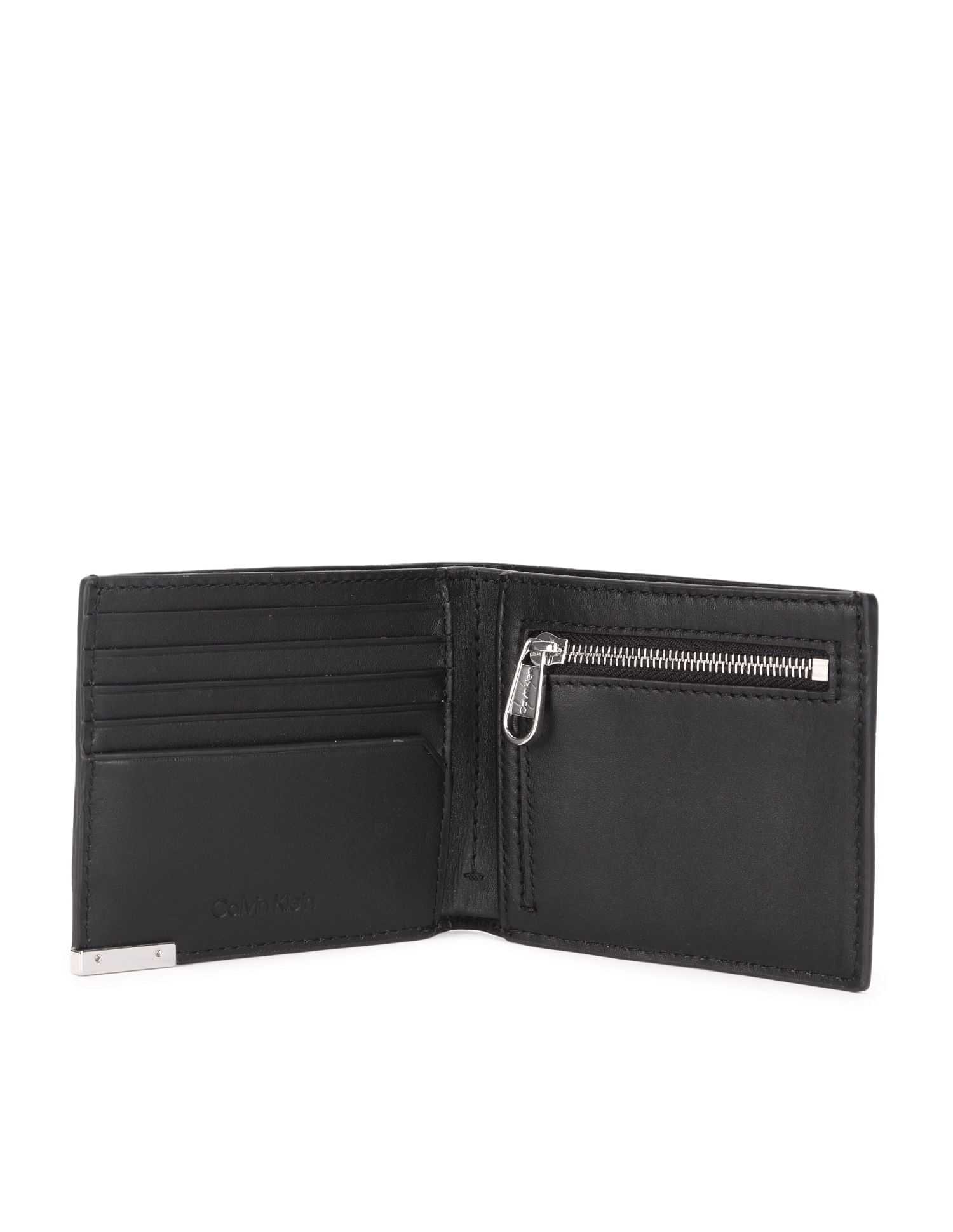 Calvin Klein Pebble Leather Slim Bifold Wallet in Green for Men