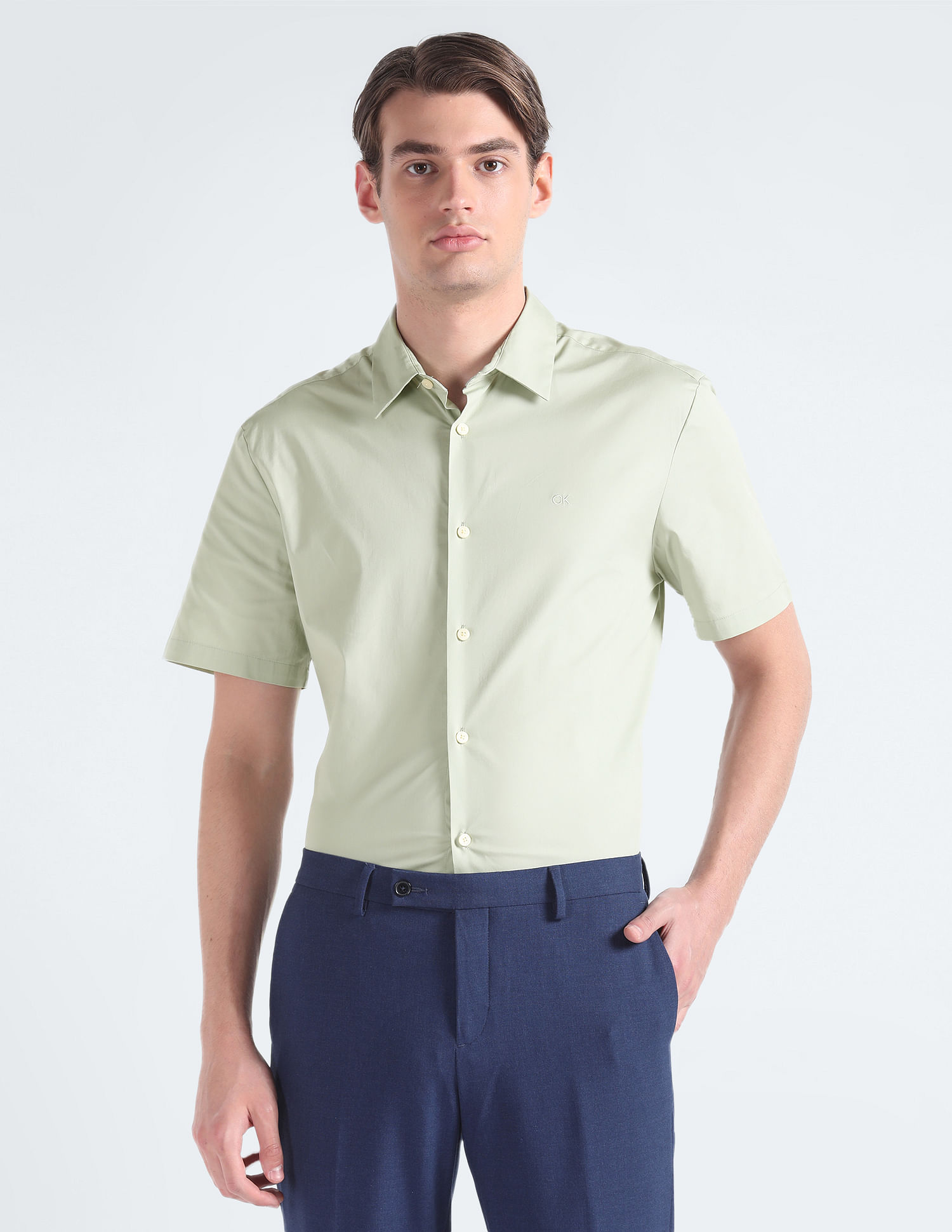 Calvin Klein Solid Poplin Shirt
