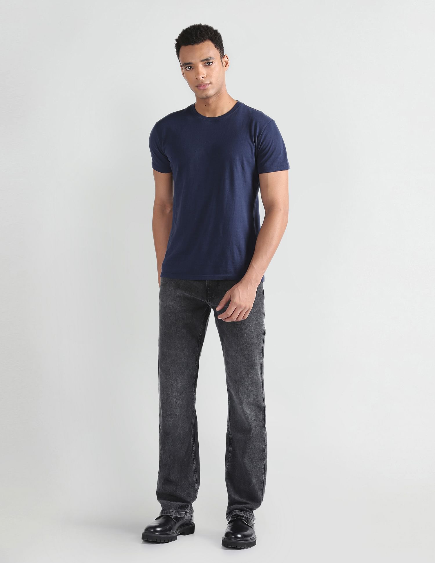 Flying Machine Mid Rise Bruce Relaxed Bootcut Fit Jeans