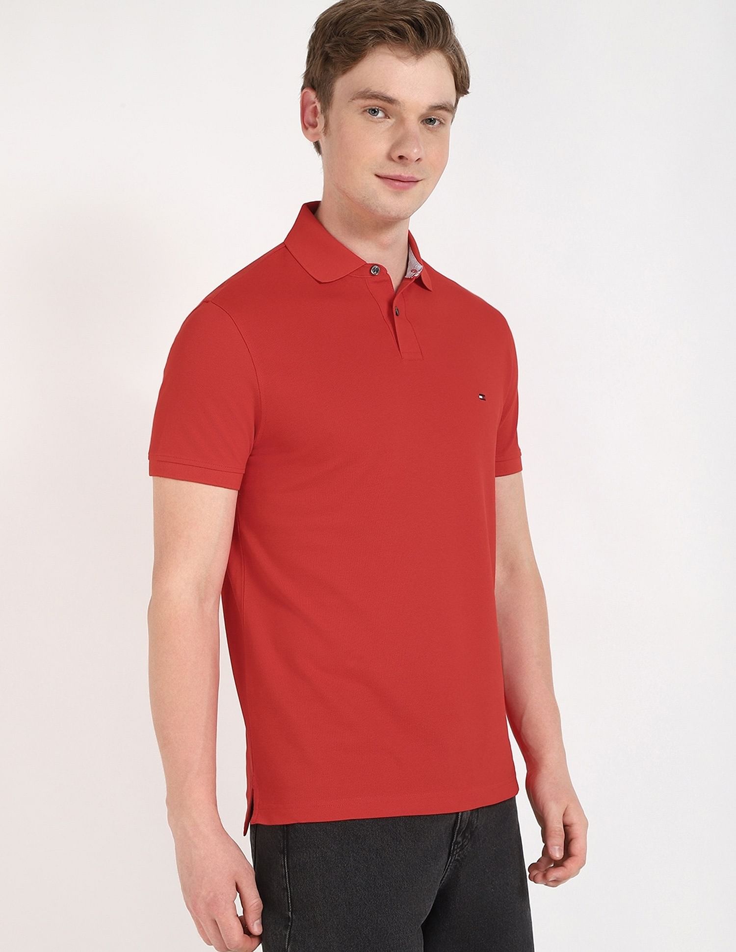 Tommy Hilfiger Solid Regular-Fit Cotton Polo Shirt